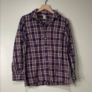 Duluth Trading Co Women's Crosscut Wicking Flannel Shirt Small 100% Cotton